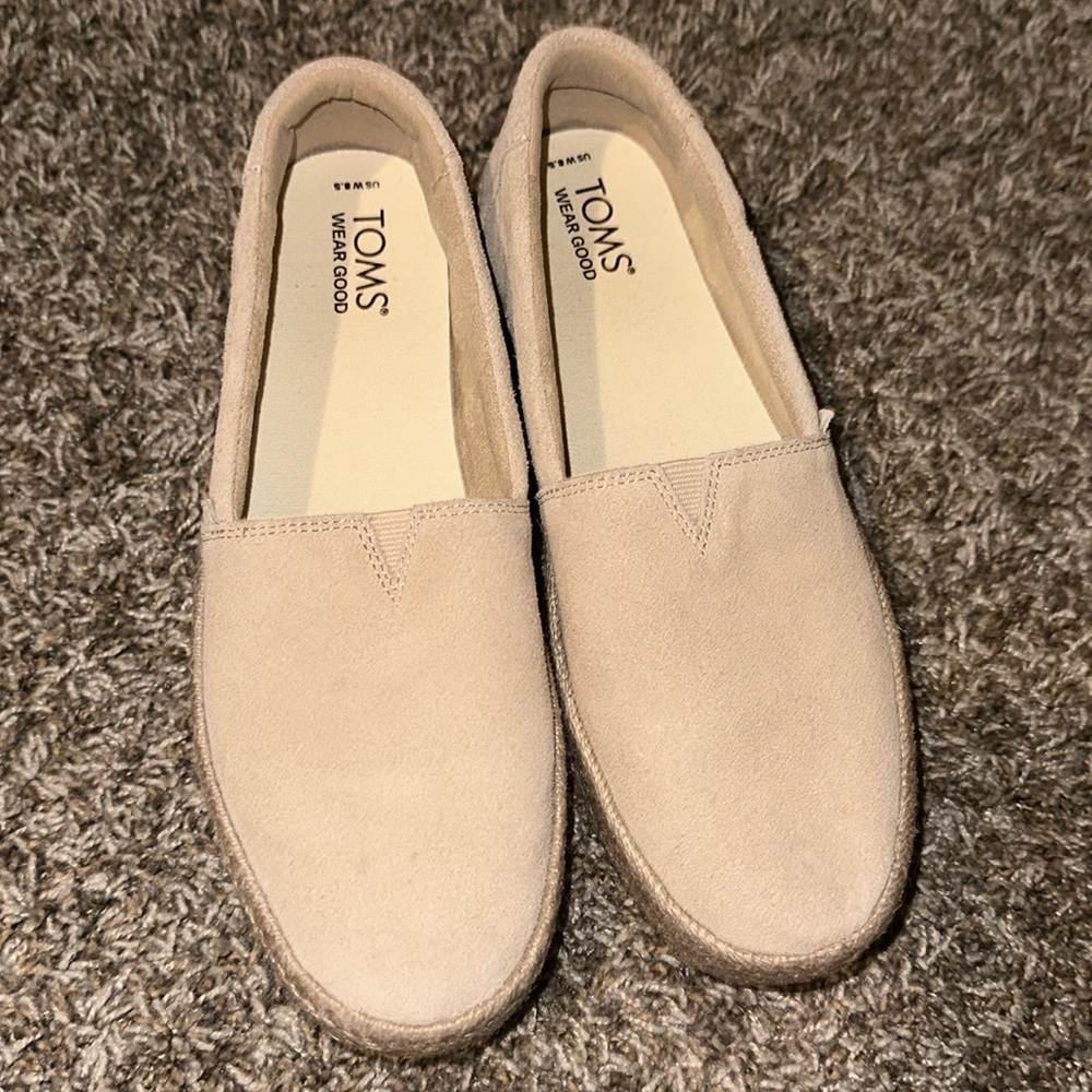 TOMS Alpargata Rope Platform Slip OnCream Women's Size 8.5